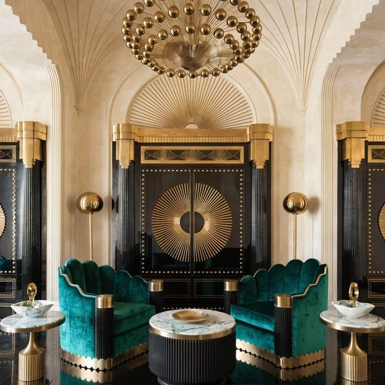 An art deco living room