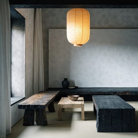 A Japandi living room